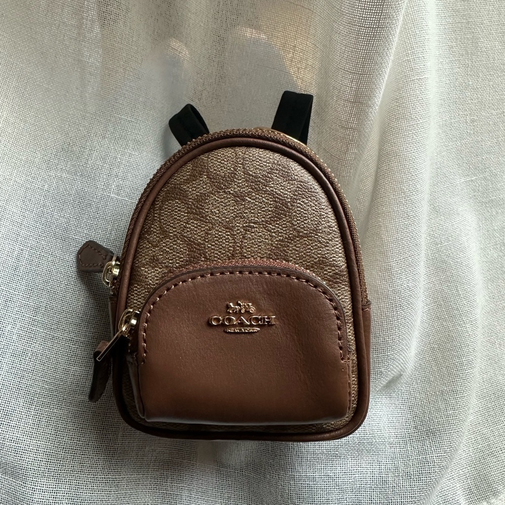 COACH - Mini Court Backpack Bag Charm In Signature Canvas
